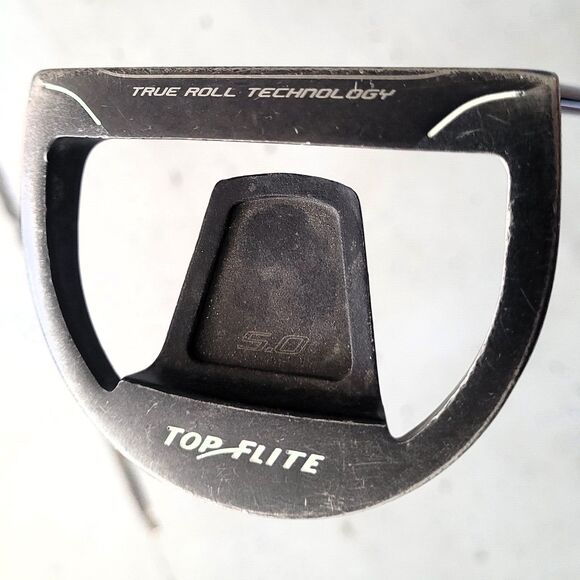 Top Flite True Roll Technology 5.0 Mallet Putter 35” RH Gold Club Flat Cat Grip - Picture 1 of 5